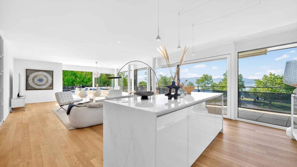 Appartement neuf en angle de 5.5 pièces avec terrasse de 200m² - Vue lac Léman