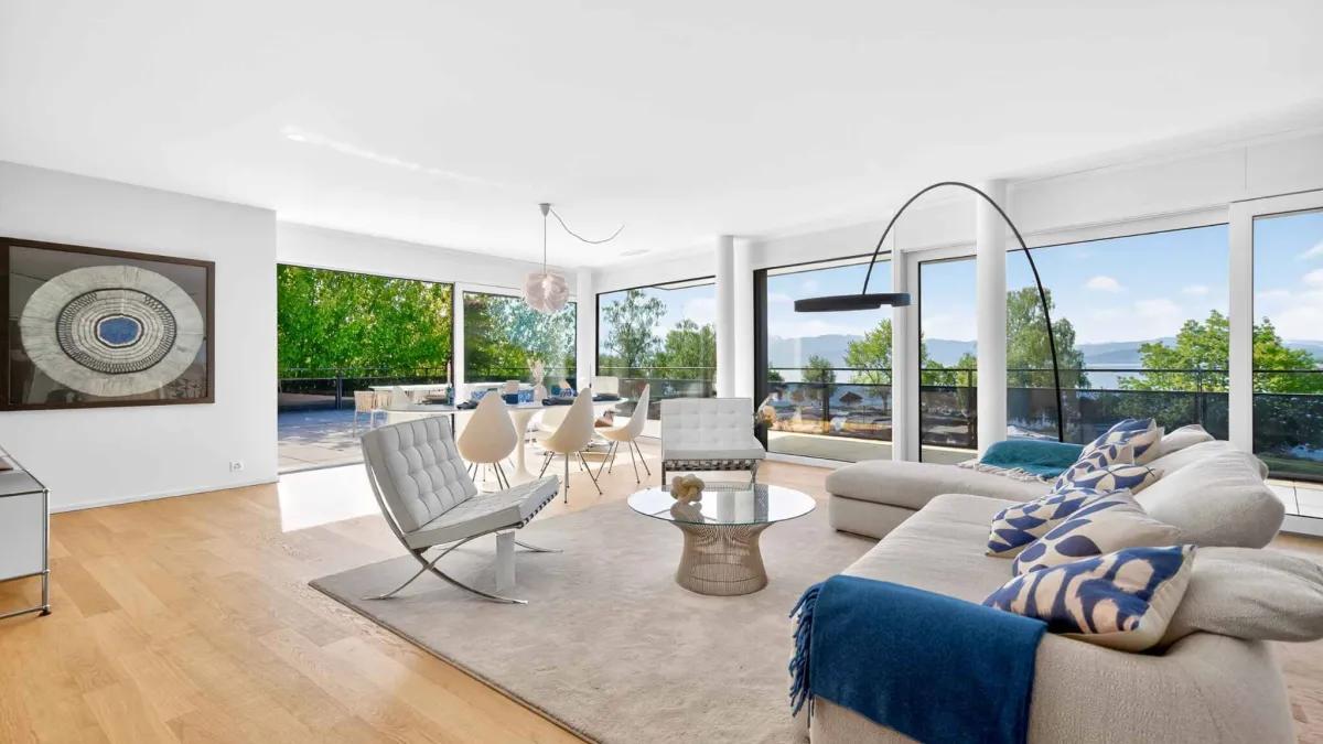 Appartement neuf en angle de 5.5 pièces avec terrasse de 200m² - Vue lac Léman