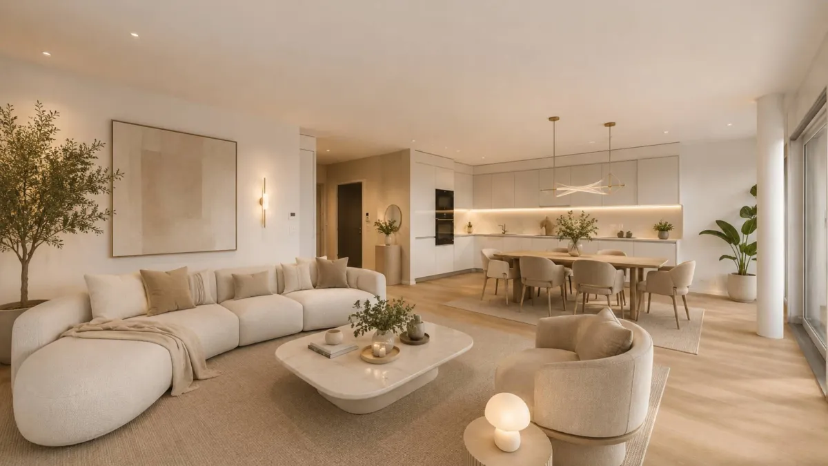 Appartement de 4,5 pièces de standing.
Vue sur lac et grand balcon couvert de 76m2.