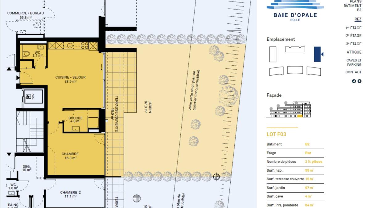 Appartement neuf de 2,5 pièces avec terrasse et jardin privatif