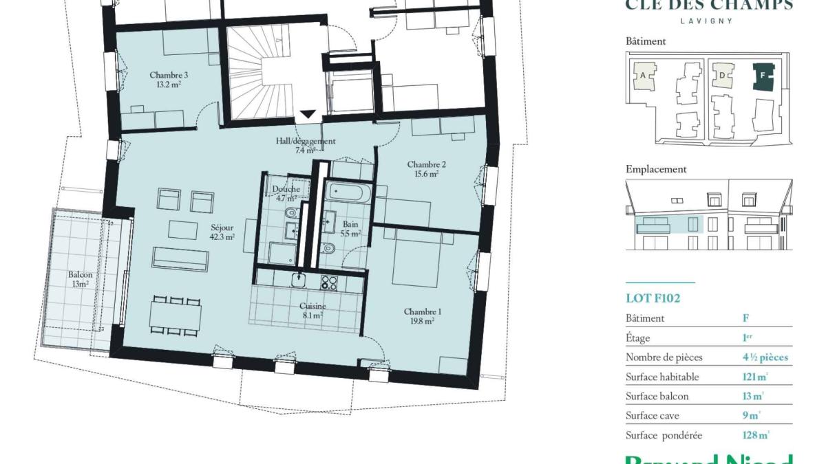 Appartements de 4.5 pièces avec balcon orienté sud 