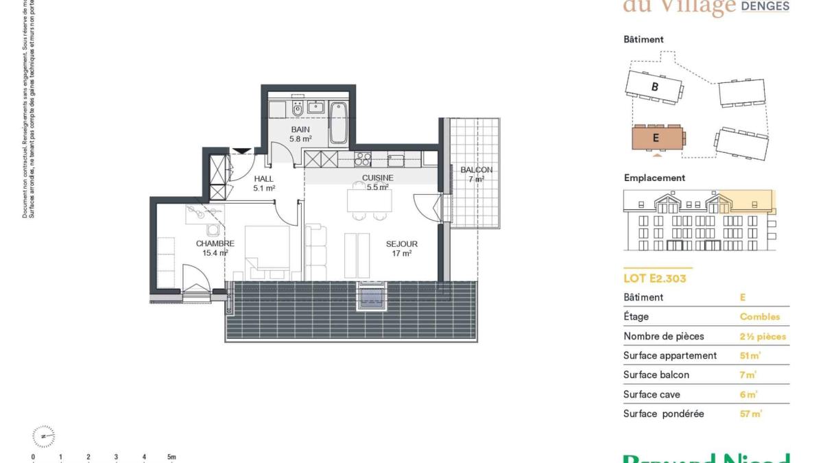 Appartement de 2,5 pièces avec balcon – Idéal pour un investissement