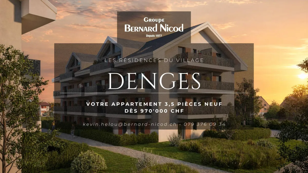Appartement 3,5 dans les combles de 84m2 avec balcon.