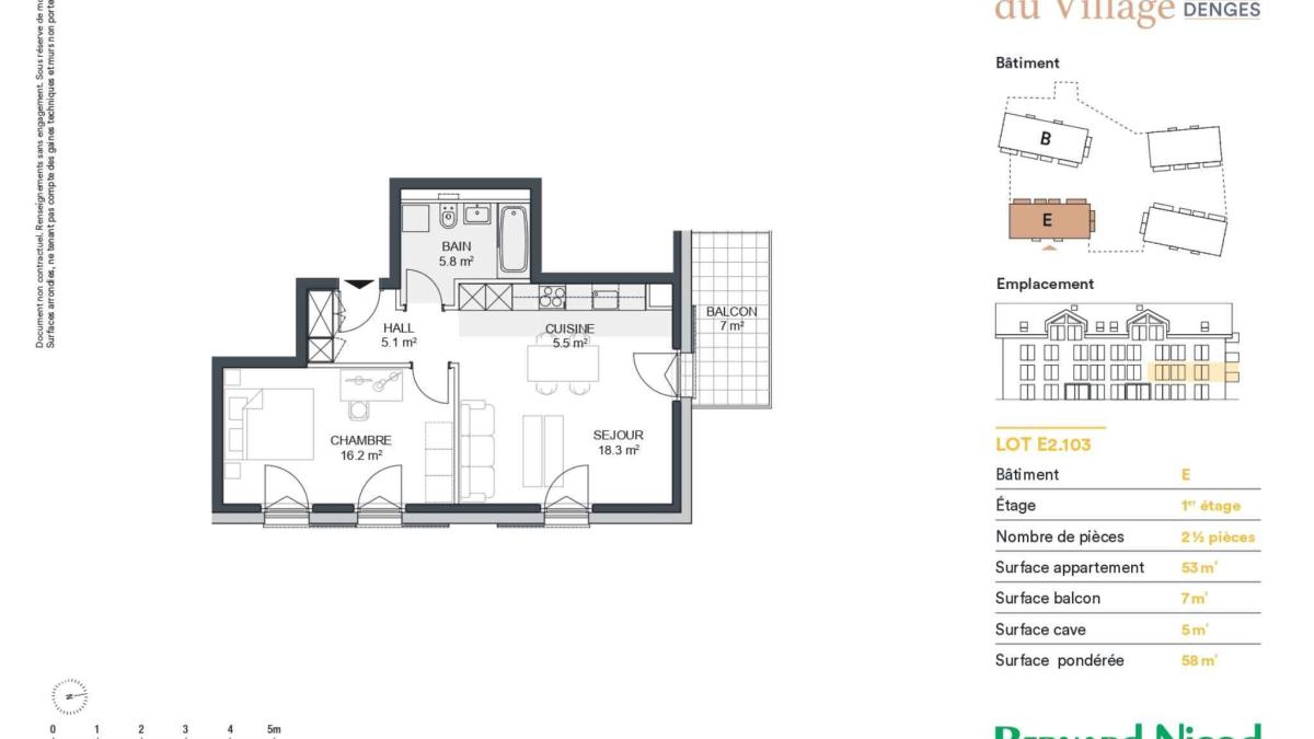 Appartement de 2,5 pièces avec balcon – Idéal pour un investissement