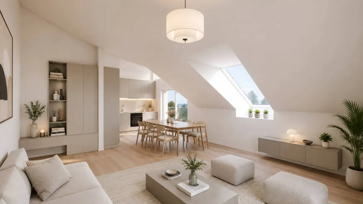 Attique de 3,5 pièces avec balcon