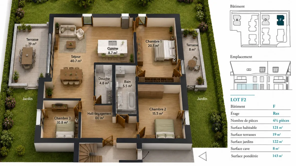 Nouvelle Promotion! Appartements de 3.5 à 5.5 pièces avec terrasses et balcons 