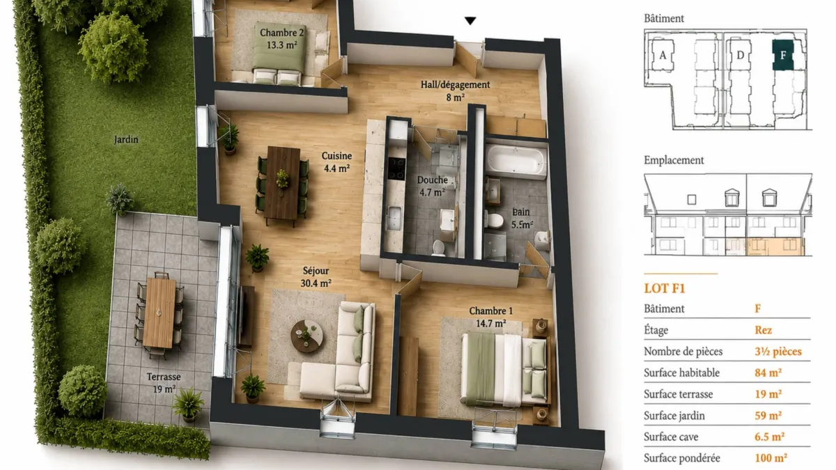 Nouvelle Promotion! Appartements de 3.5 à 5.5 pièces avec terrasses et balcons 