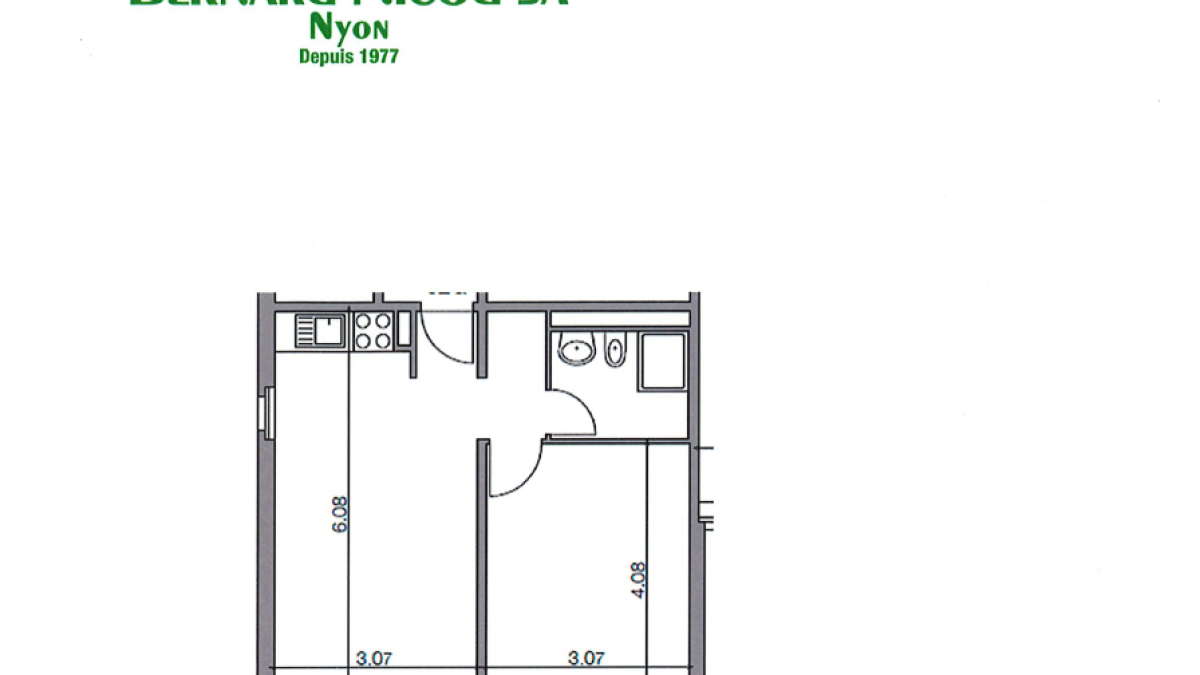 Appartement de 2 pièces sis à Nyon