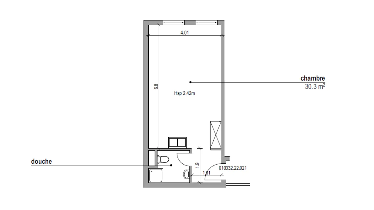 Appartement de 1 pièce au 2ème étage à Payerne