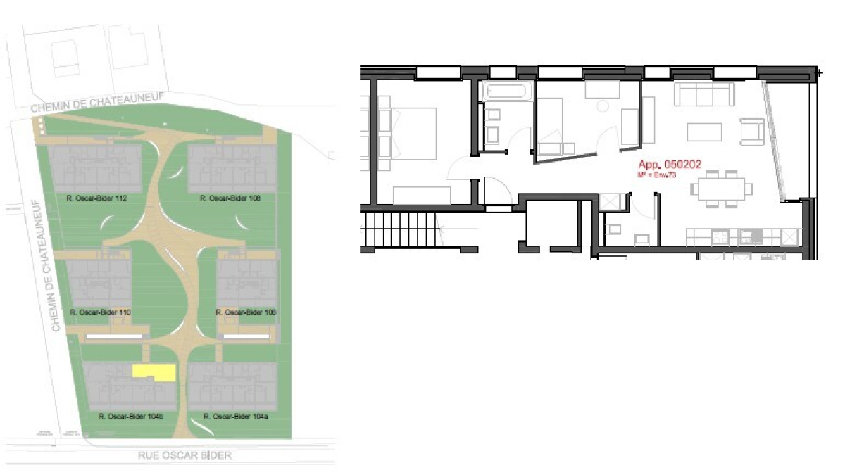 À louer - appartement de 3.5 pièces au 2ème étage