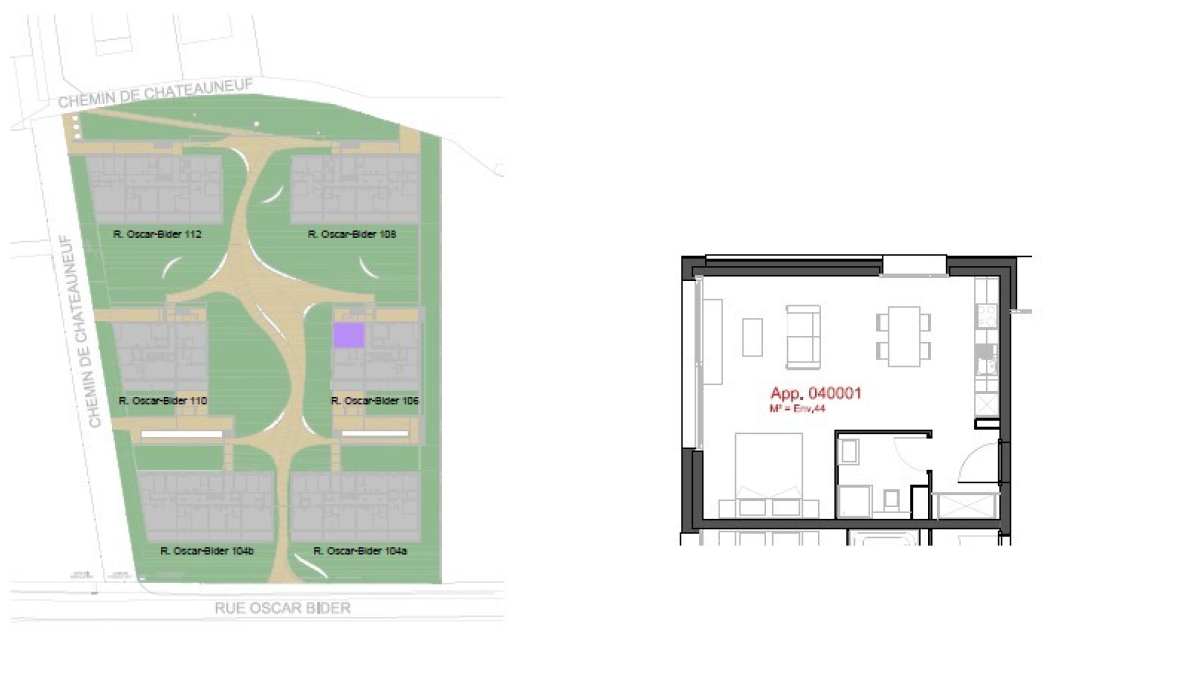 À louer - Studio de 44m2 au rez-de-chaussée