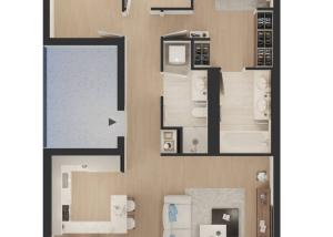 Luxueux 4.5 pièces traversant avec balcon couvert de 76m2