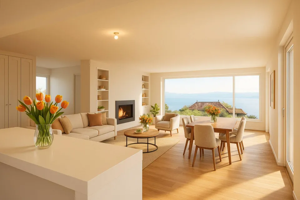 Villa contemporaine avec vue panoramique sur le lac