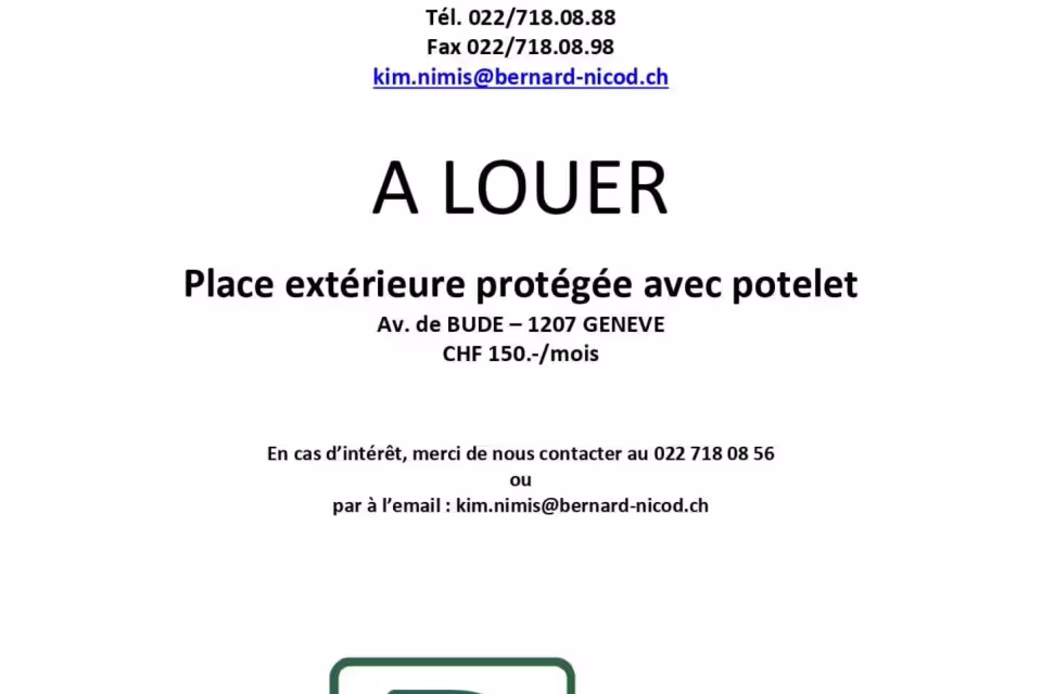 Place de stationnement extérieure avec potelet de protection