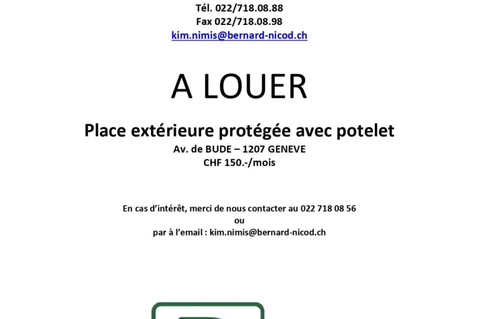 Place de stationnement extérieure avec potelet de protection