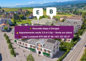Bel appartement neuf de 2.5 pièces en angle avec deux grands balcons