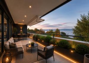 Appartement de 4,5 pièces de standing.
Vue sur lac et grand balcon couvert de 76m2.