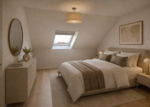 Appartement 3,5 dans les combles de 84m2 avec balcon.