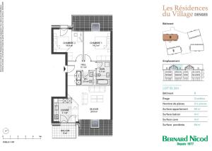 Appartement 3,5 dans les combles de 84m2 avec balcon.