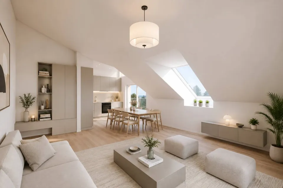 Nouvelle promotion : Attique de 2,5 pièces avec balcon